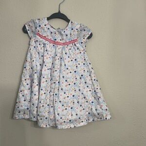 Adorable Floral Kids Dress with Pink Trim